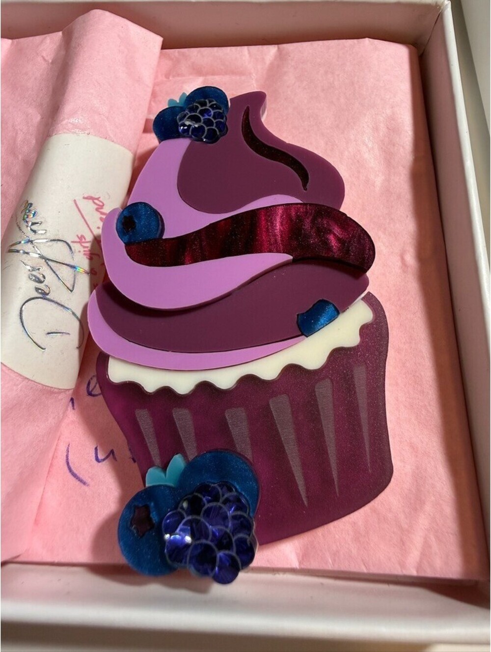 Berrylicious Cupcake Deer Arrow Acrylic Brooch 2020 Australian Blueberry Cake